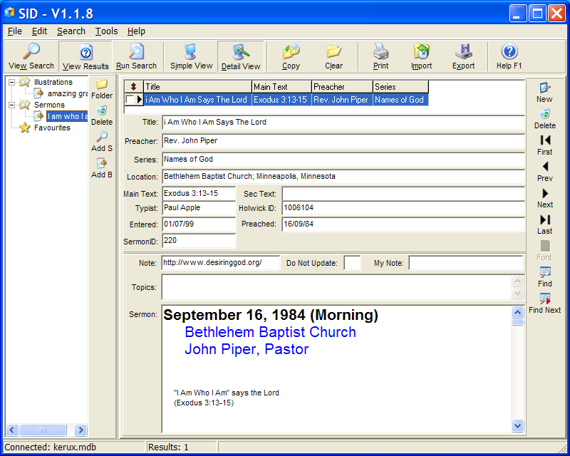 sermon illustration database download